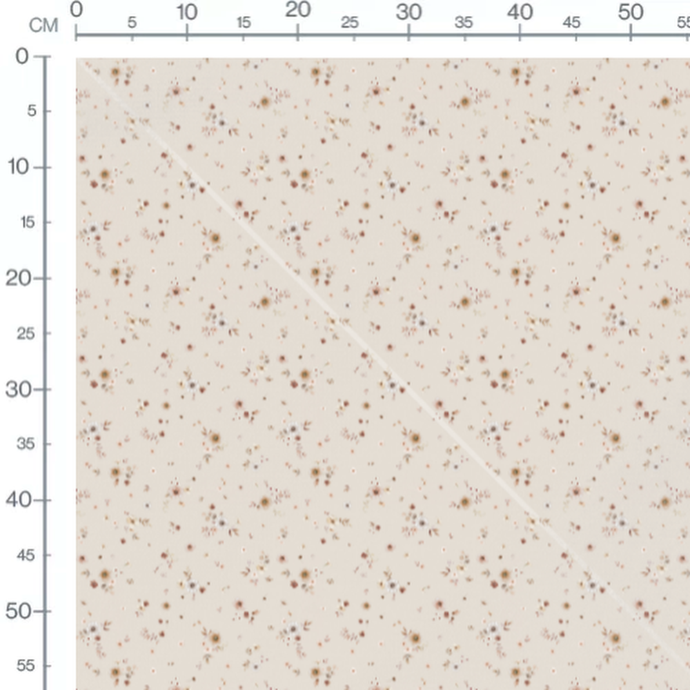 Tissu - Fleurs pastel et feuillage léger