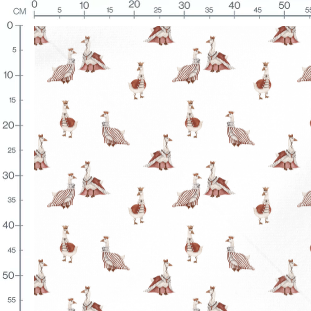 Tissu - Oies couronnées élégantes