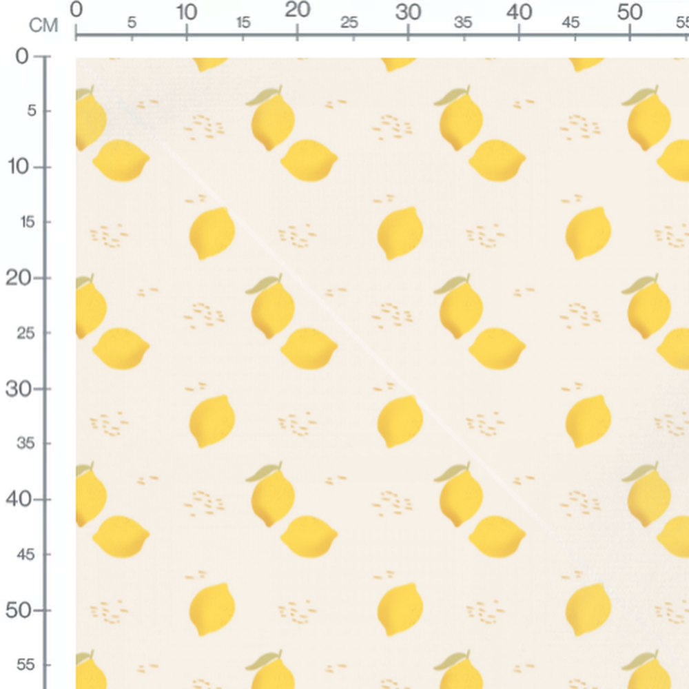 Tissu - Citrons jaunes sur fond clair