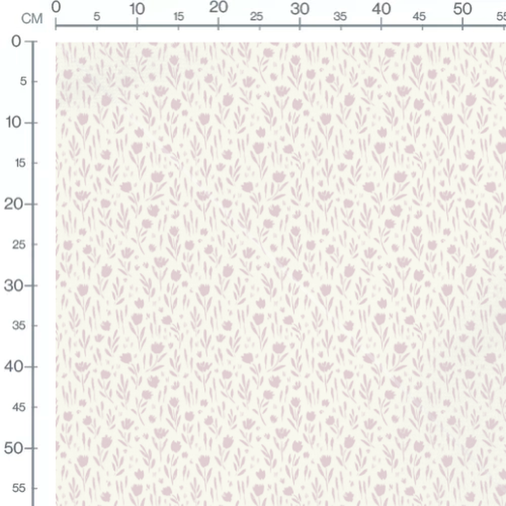 Tissu - Fleurs stylisées sur crème