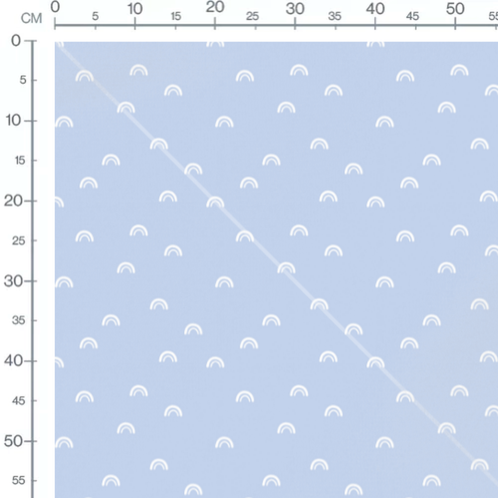 Tissu - Motif épuré d'arcs blancs