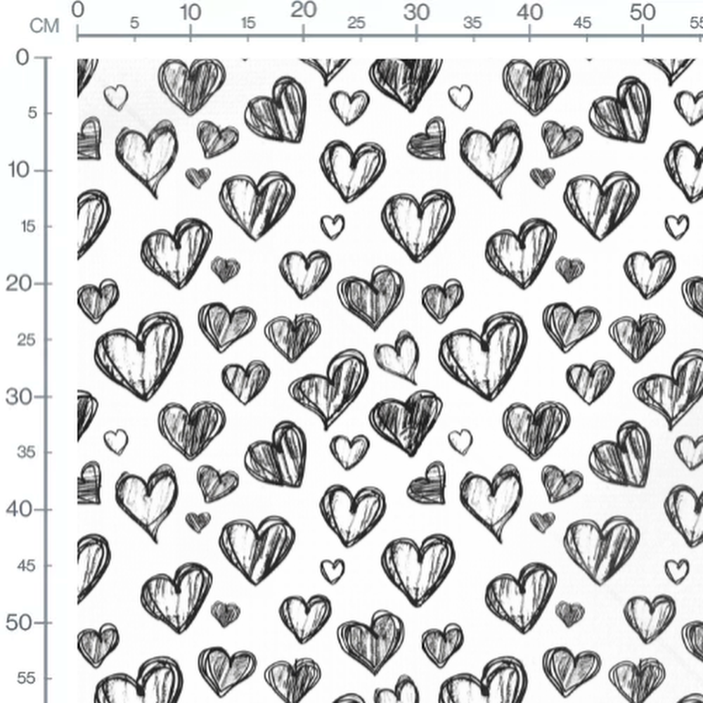 Tissu - Tissu Coeur Esquisse