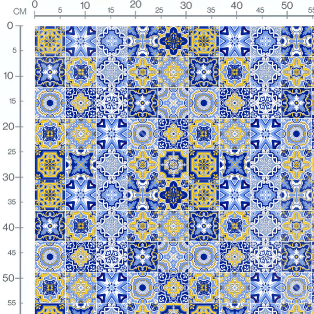 Tissu - Carreaux concentriques colorés