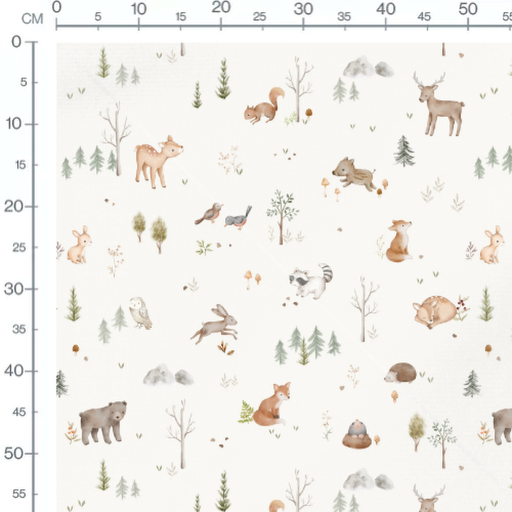 Tissu - Faune douce et naturelle