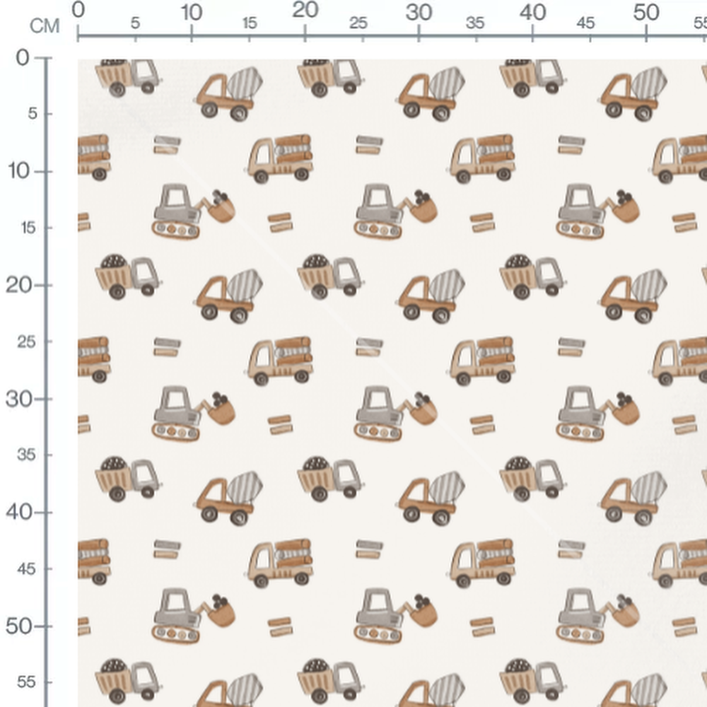 Tissu - Véhicules de chantier dessinés