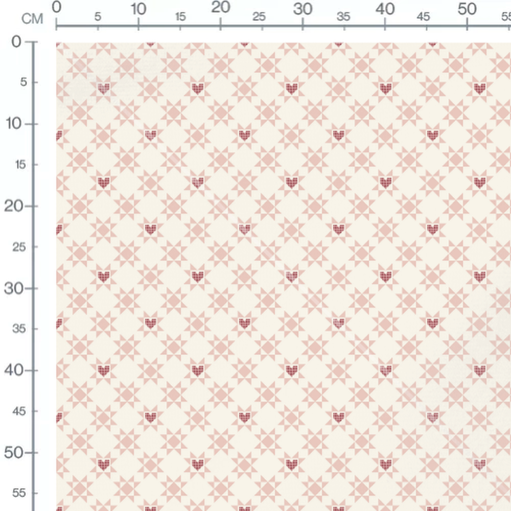 Tissu - Étoiles roses et carreaux