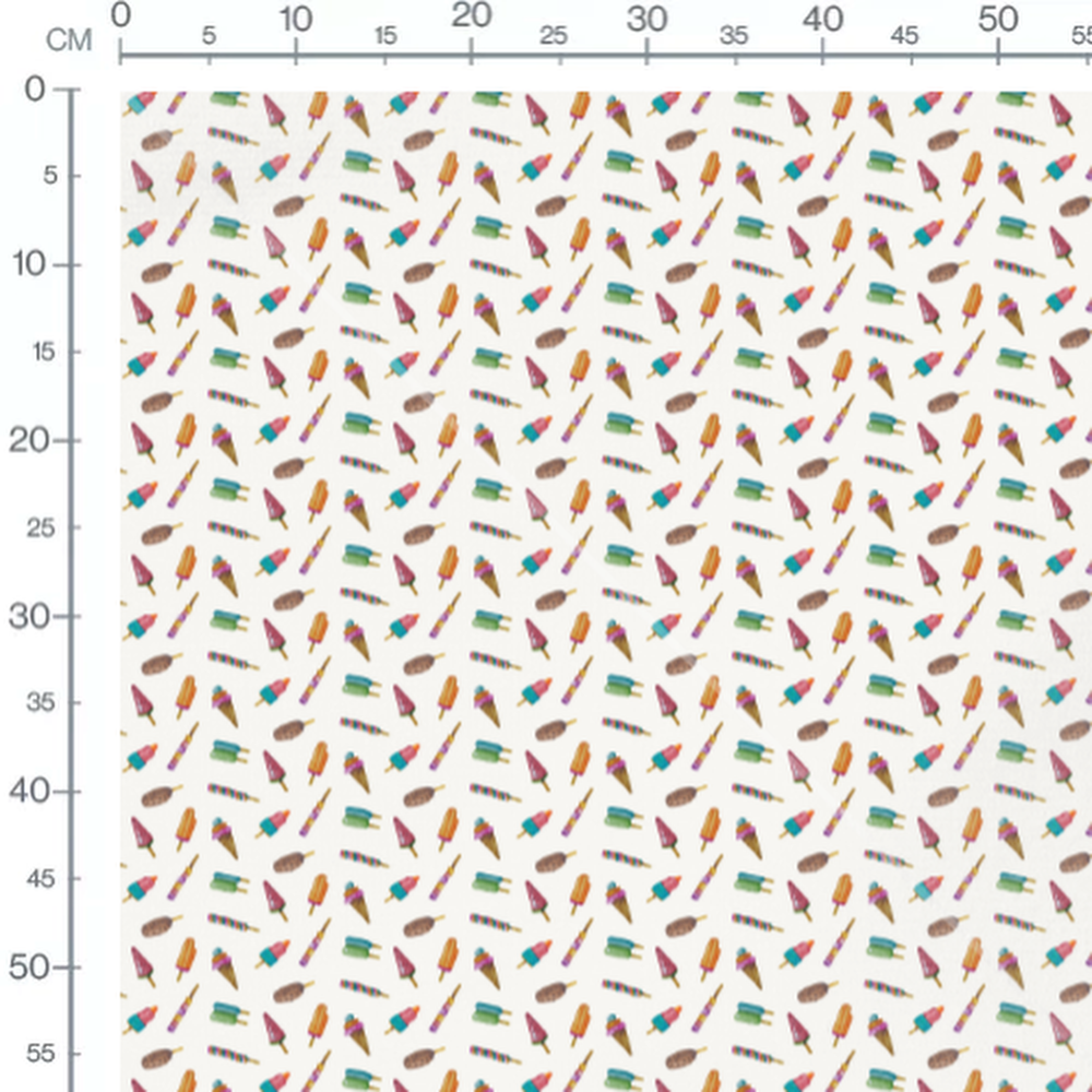 Tissu - Glaces et sucettes colorées