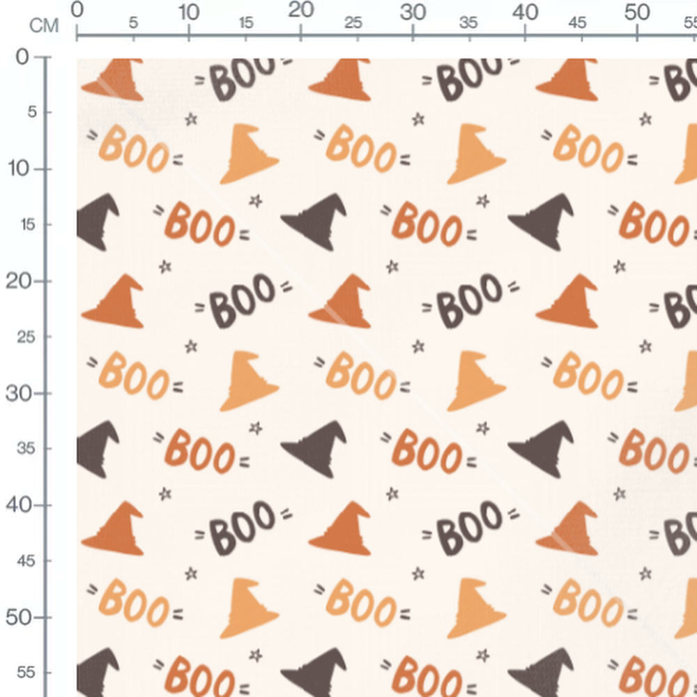 Tissu - Chapeaux sorcière orange noir