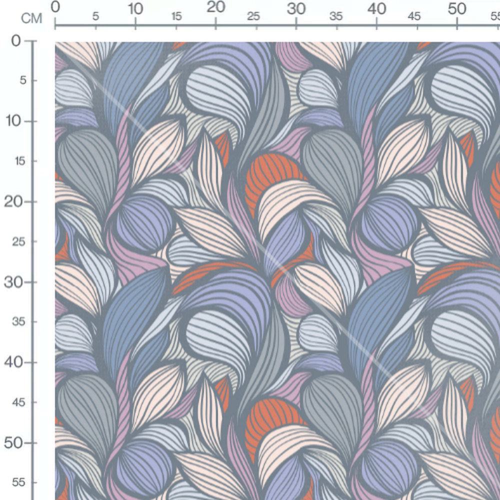 Tissu - Feuilles abstraites colorées