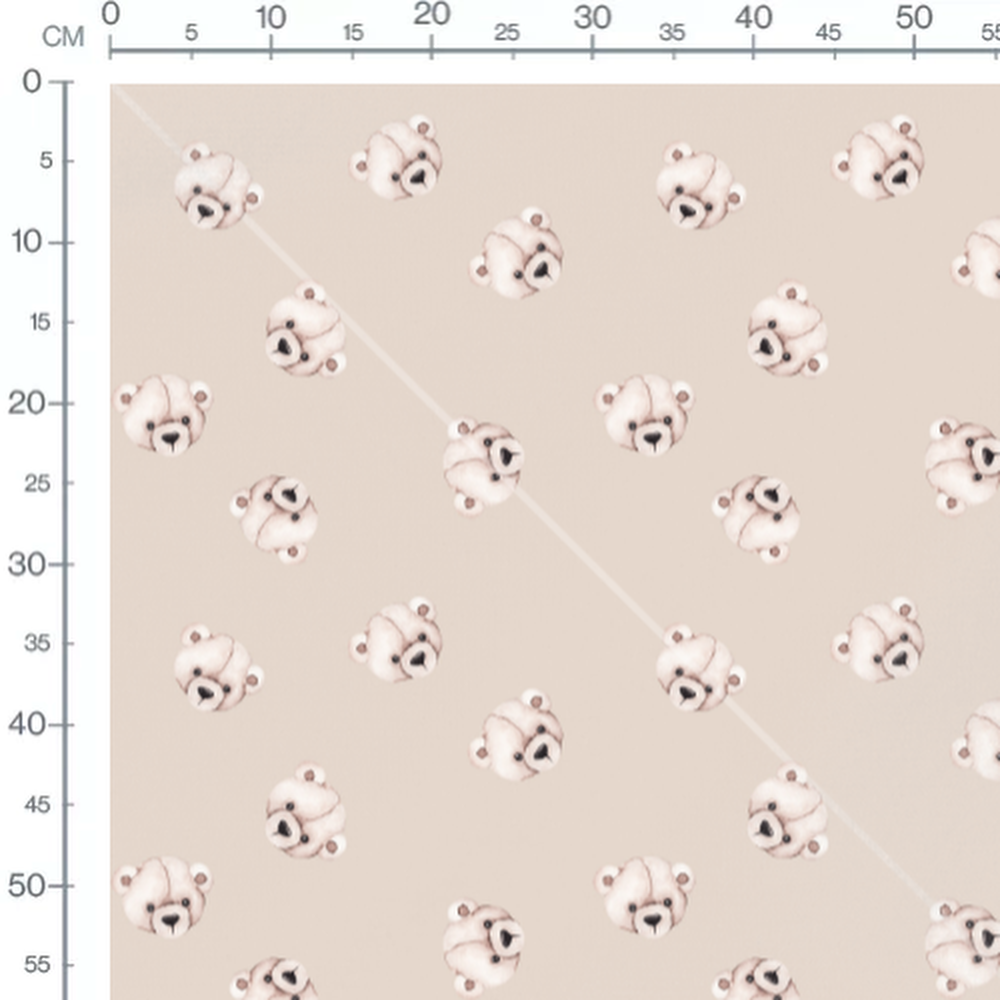 Tissu - Ours beige aux traits doux