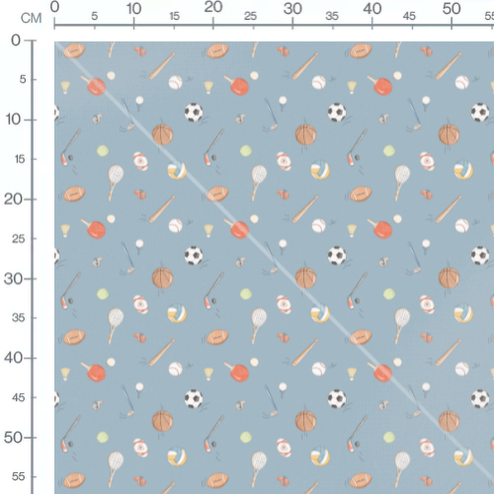 Tissu - Équipements sportifs sur fond bleu