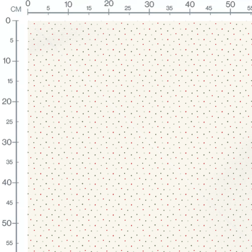 Tissu - Pois rouges et verts