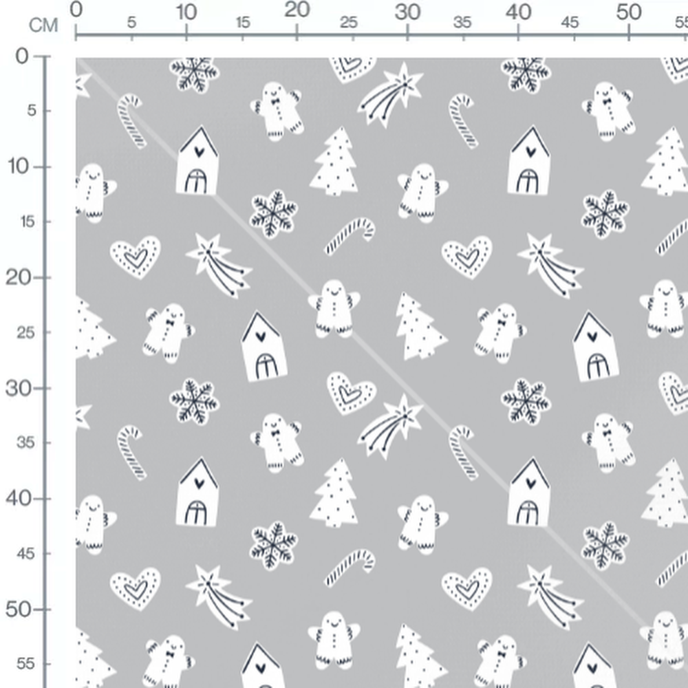 Tissu - Motifs de Noël blancs