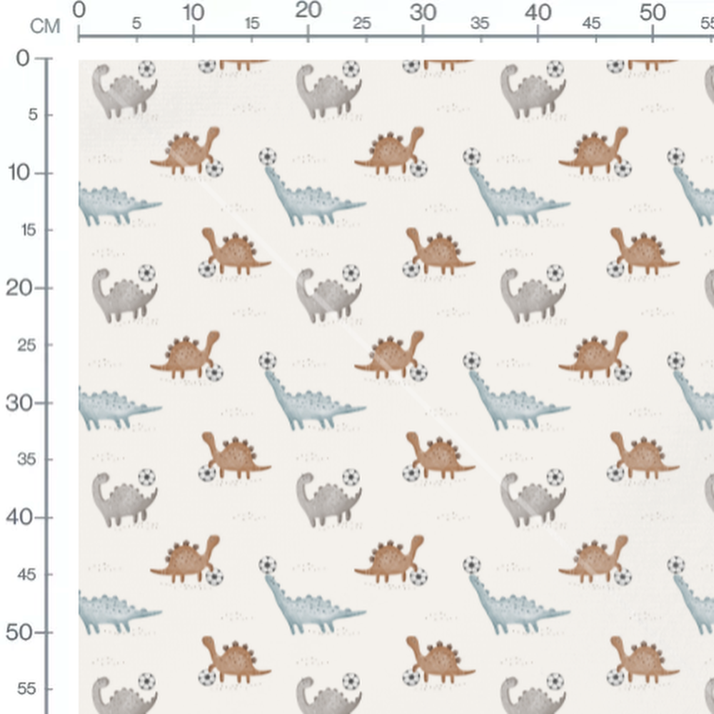 Tissu - Dinosaures colorés et ballons