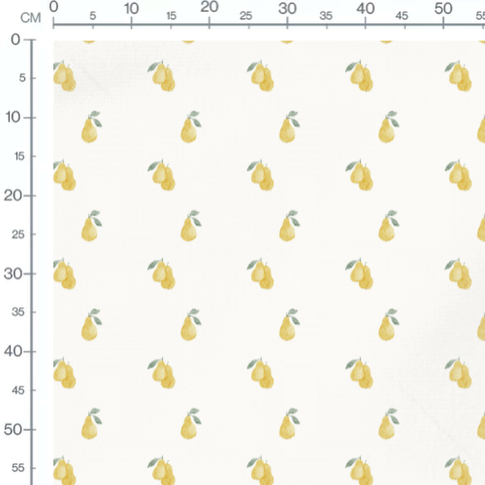 Tissu - Motif poires jaunes