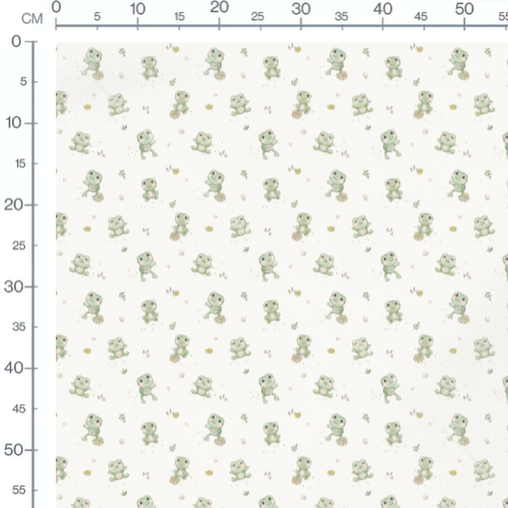 Tissu - Grenouilles souriantes blanches