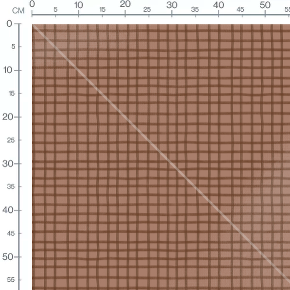 Tissu - Carreaux marron sur fond beige
