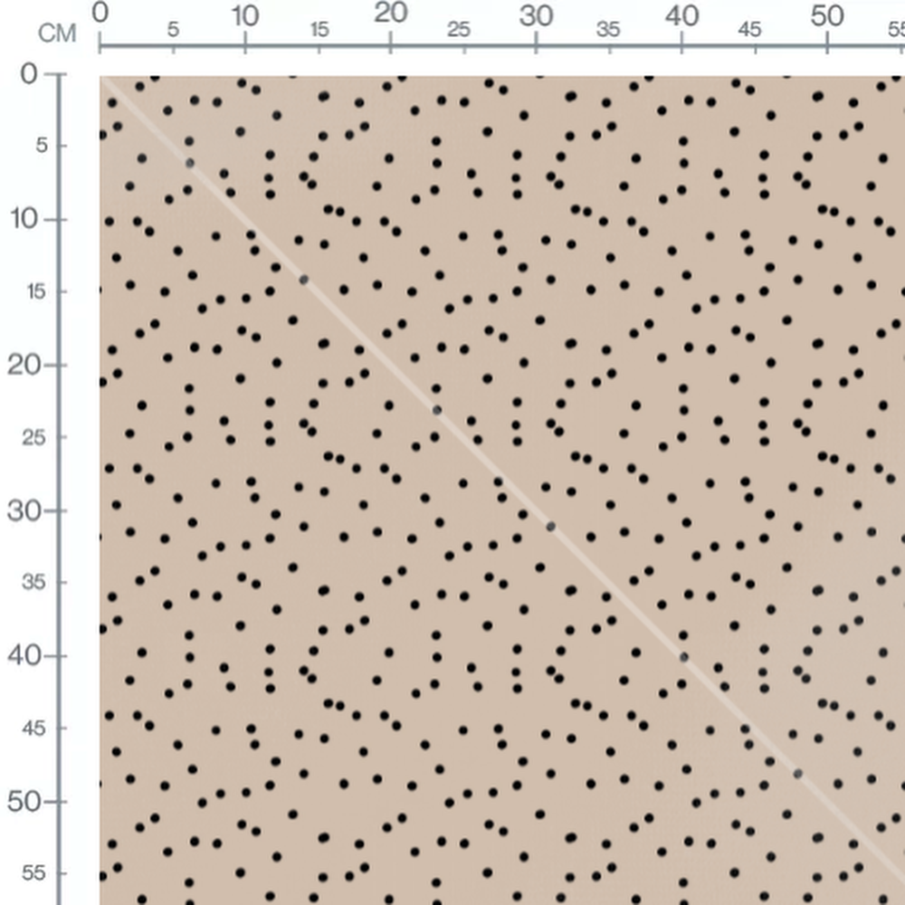 Tissu - Pois noirs sur beige clair