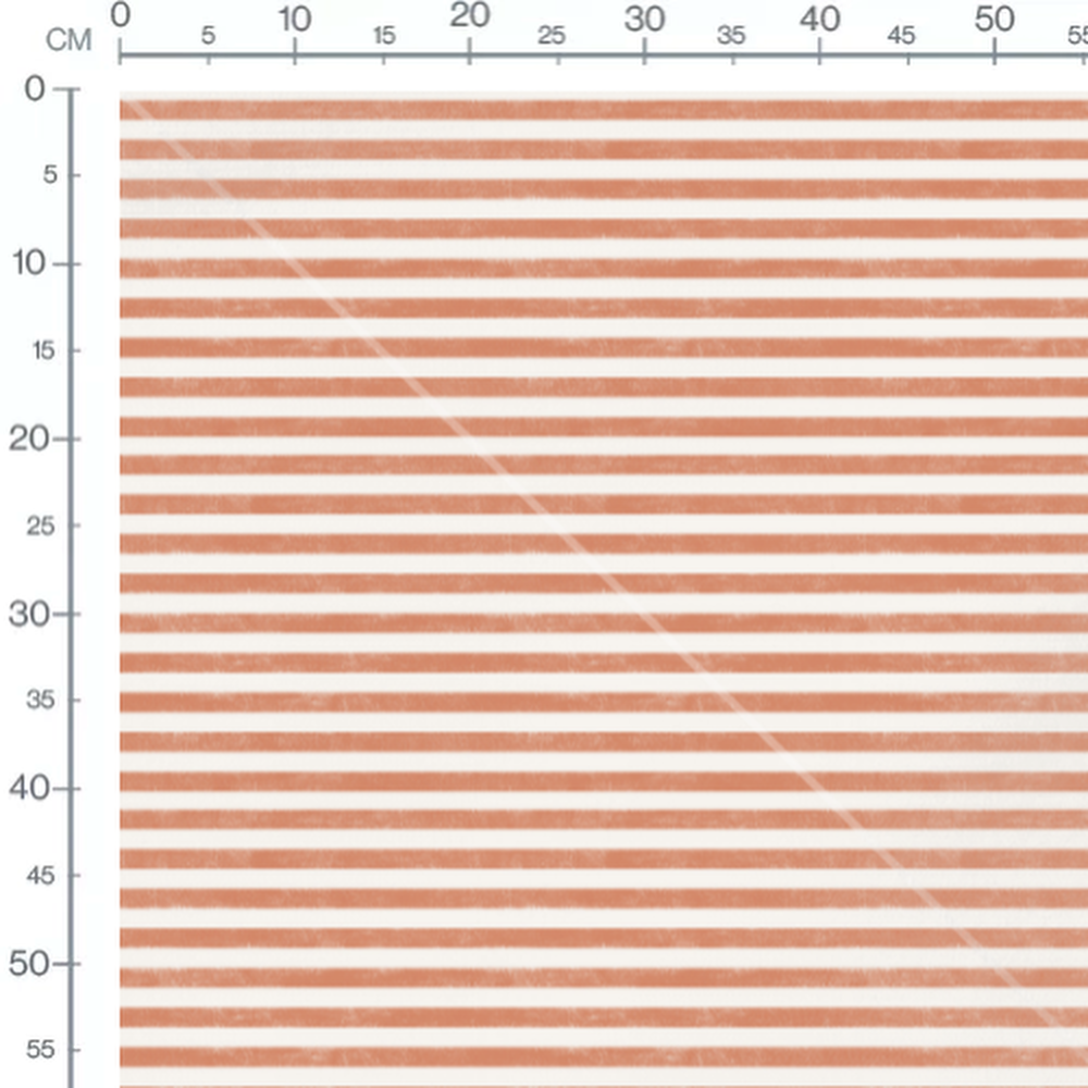 Tissu - Rayures horizontales terracotta