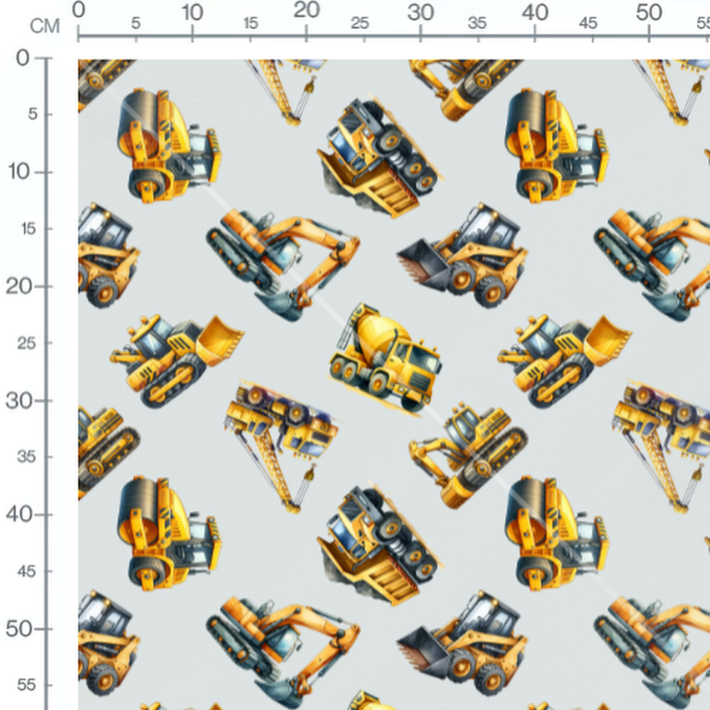 Tissu - Tissu Chantier Engins Jaune