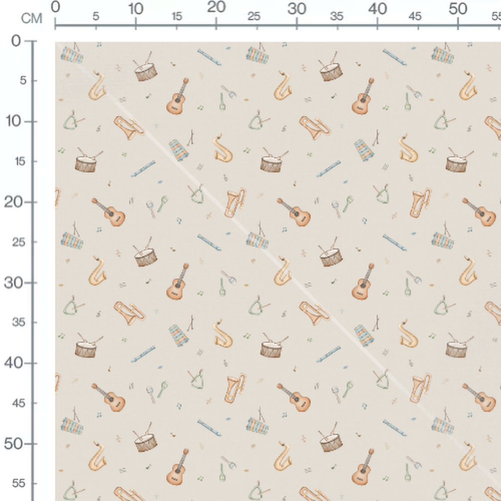 Tissu - Instruments doux sur beige