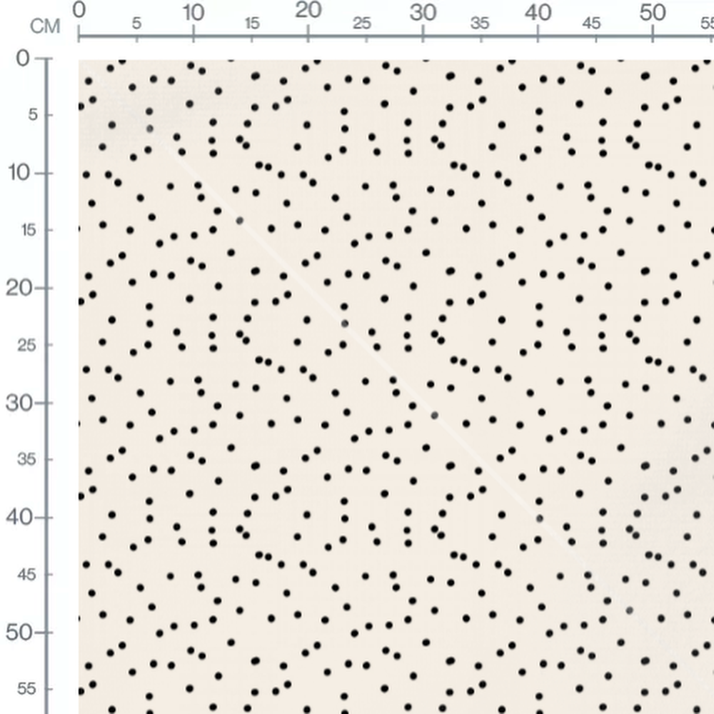 Tissu - Pois noirs uniformes sur beige