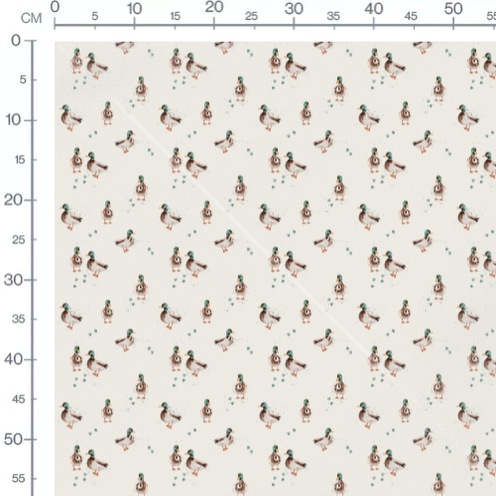 Tissu - Canards et éclaboussures vertes