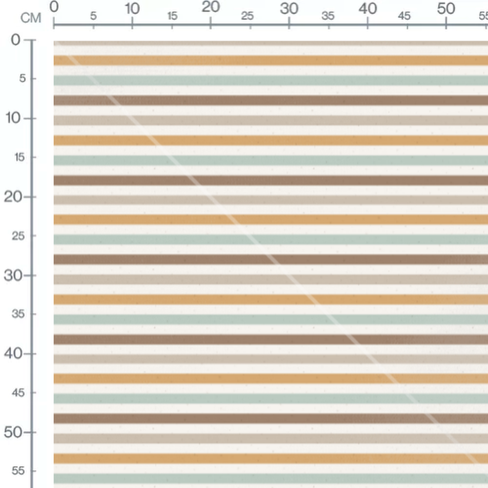 Tissu - Rayures colorées vert et orange