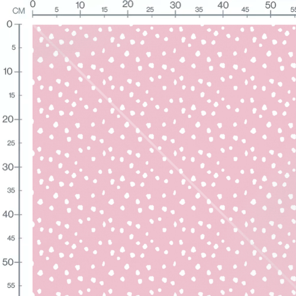 Tissu - Pois blancs aléatoires sur rose