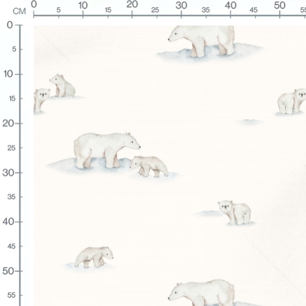 Tissu - Ours polaires sur neige