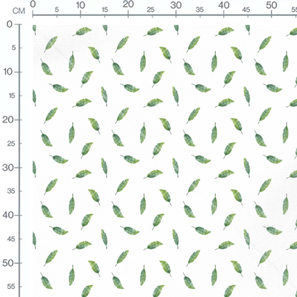 Tissu - Feuilles allongées variées