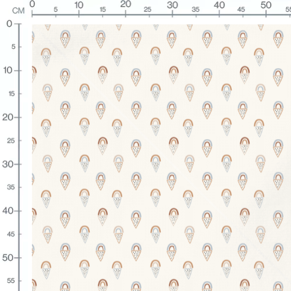Tissu - Arcs et triangles pastel