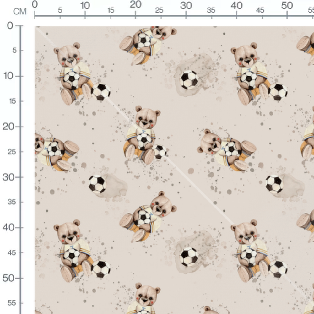 Tissu - Oursons bruns et ballons noirs