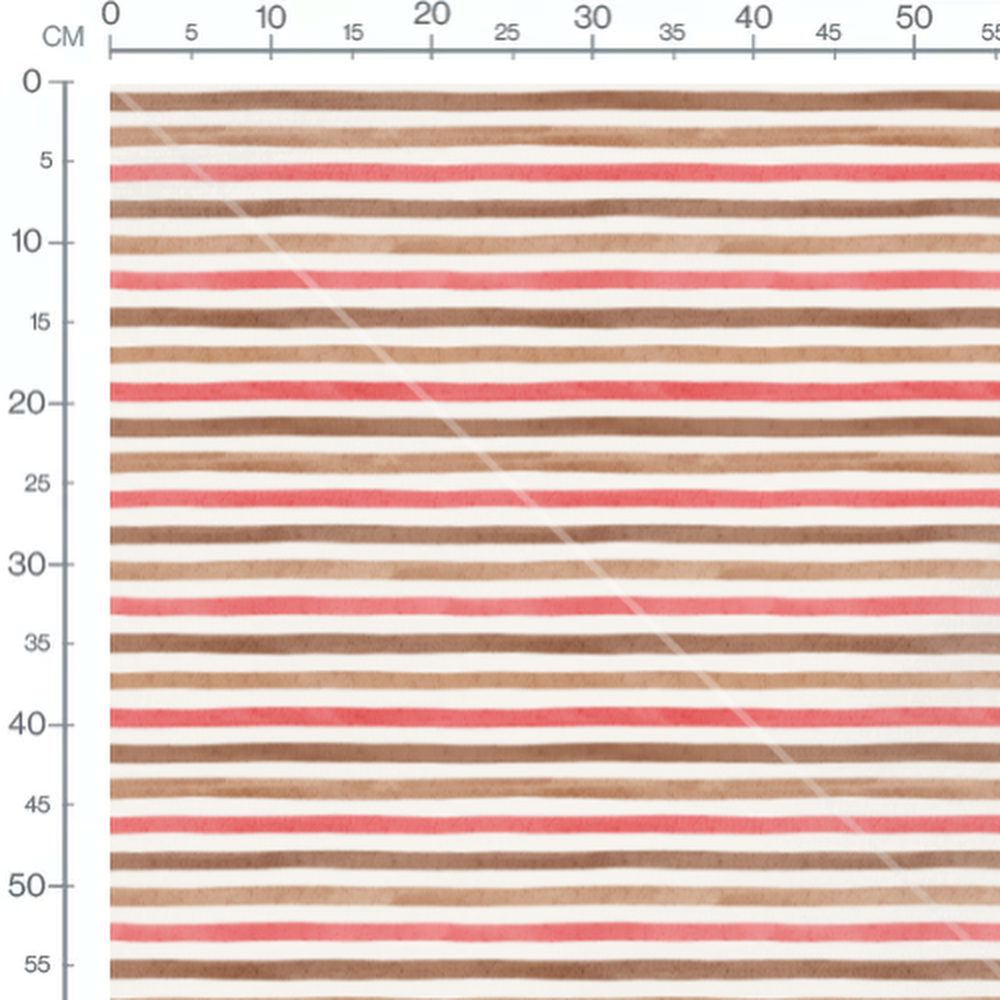 Tissu - Rayures marron et rose clair