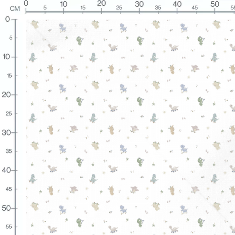 Tissu - Dinosaures pastel et soleils