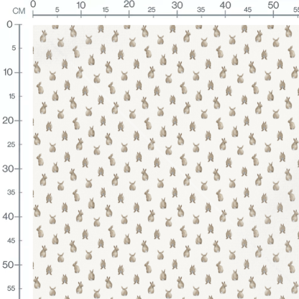 Tissu - Lapins en poses variées