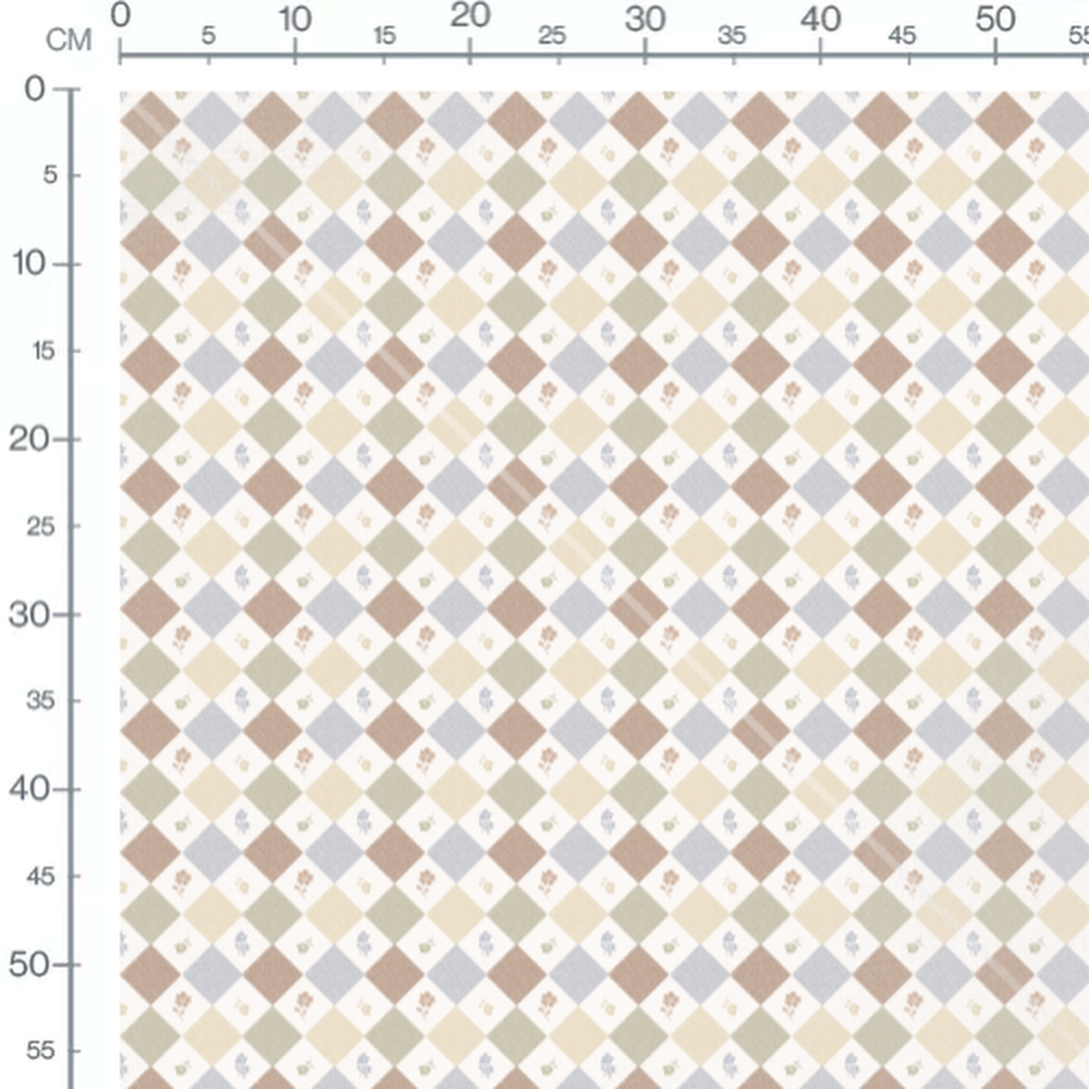 Tissu - Carreaux et fleurs pastel