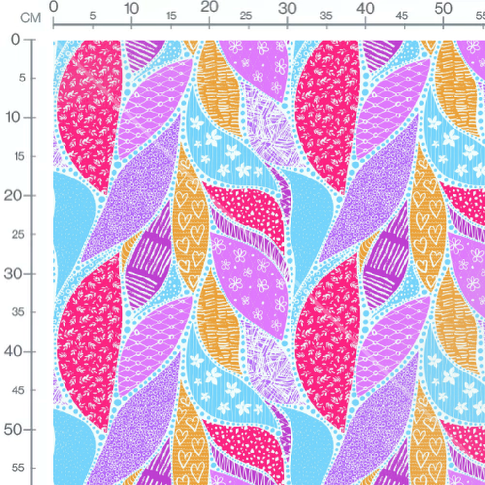 Tissu - Motifs géométriques multicolores