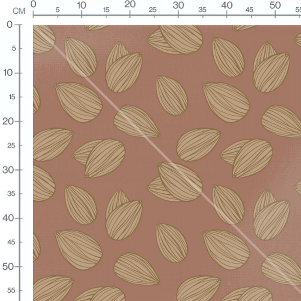 Tissu - Amandes beige sur brun