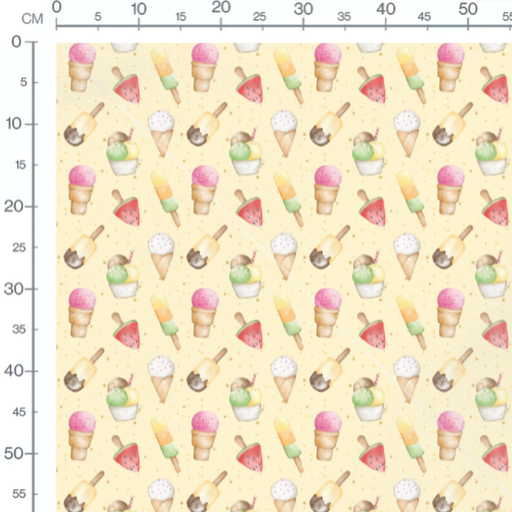 Tissu - Motif glaces et esquimaux