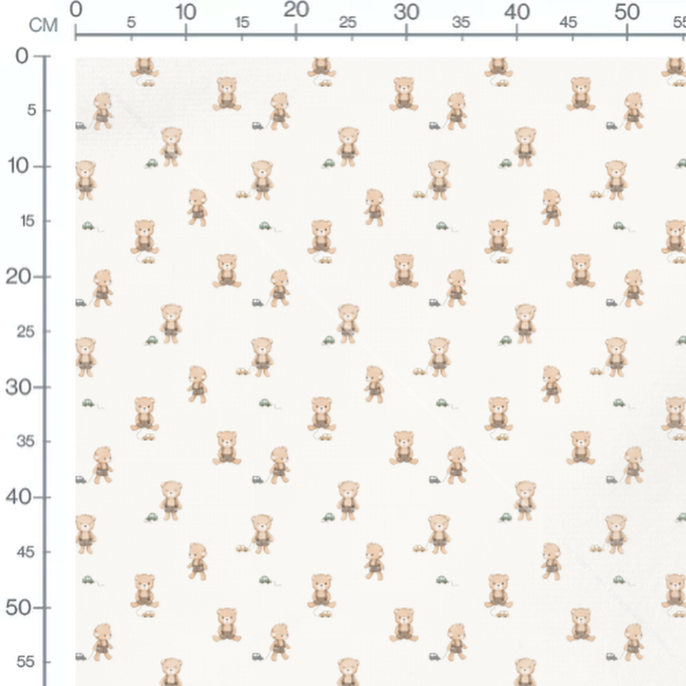 Tissu - Oursons sur fond blanc ludique
