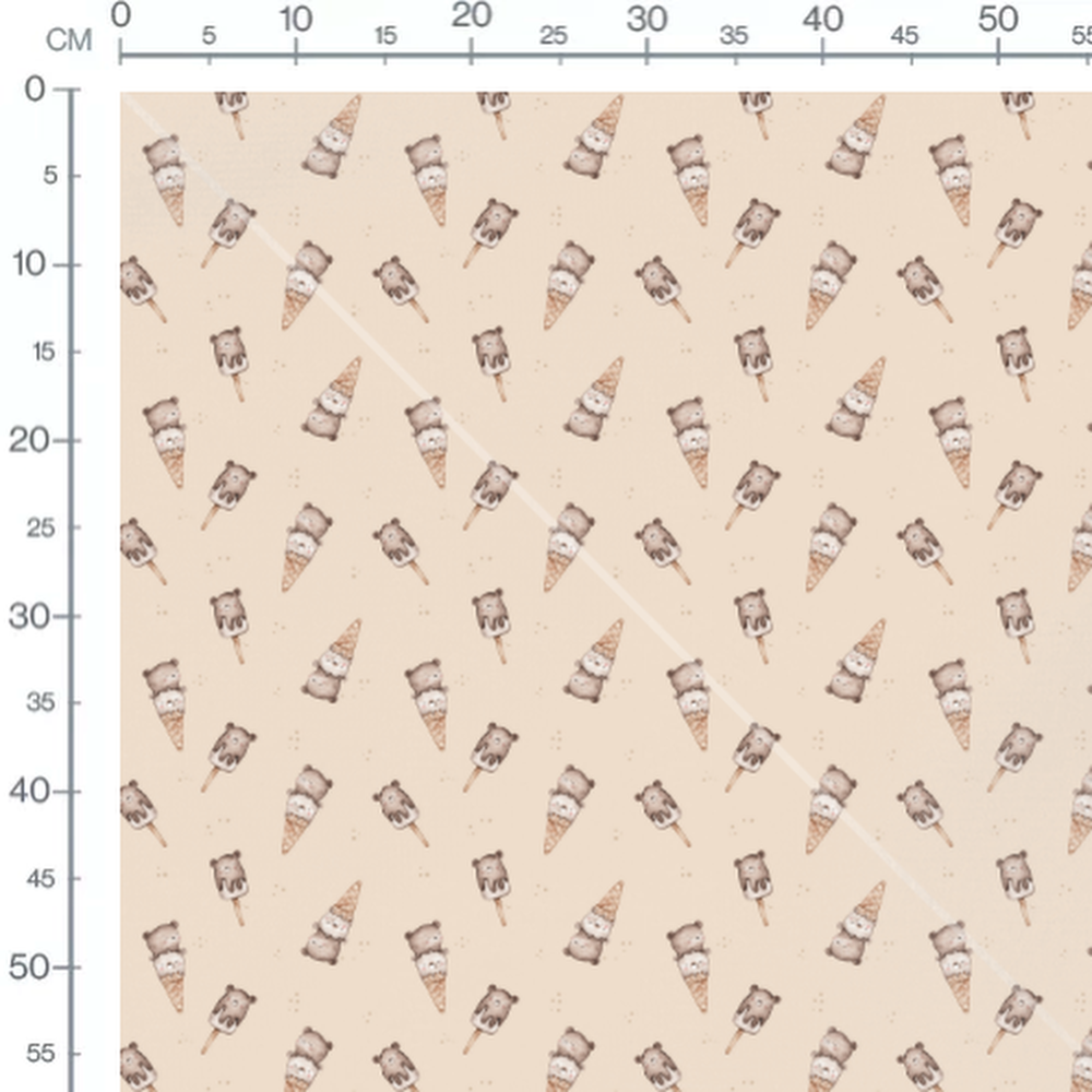 Tissu - Oursons glacés et esquimaux