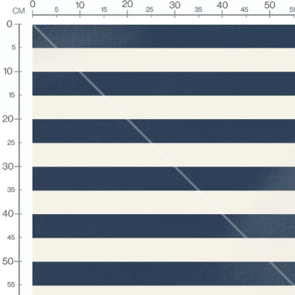 Tissu - Rayures bleues et crème