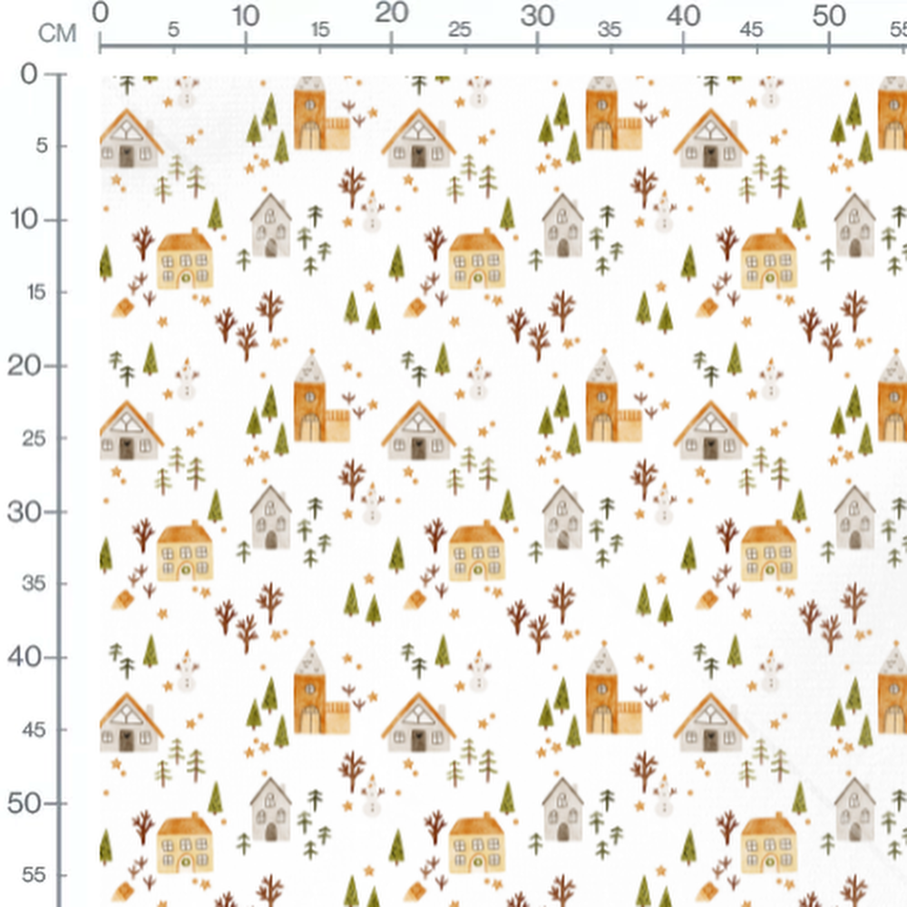 Tissu - Fruits et fleurs sur beige doux