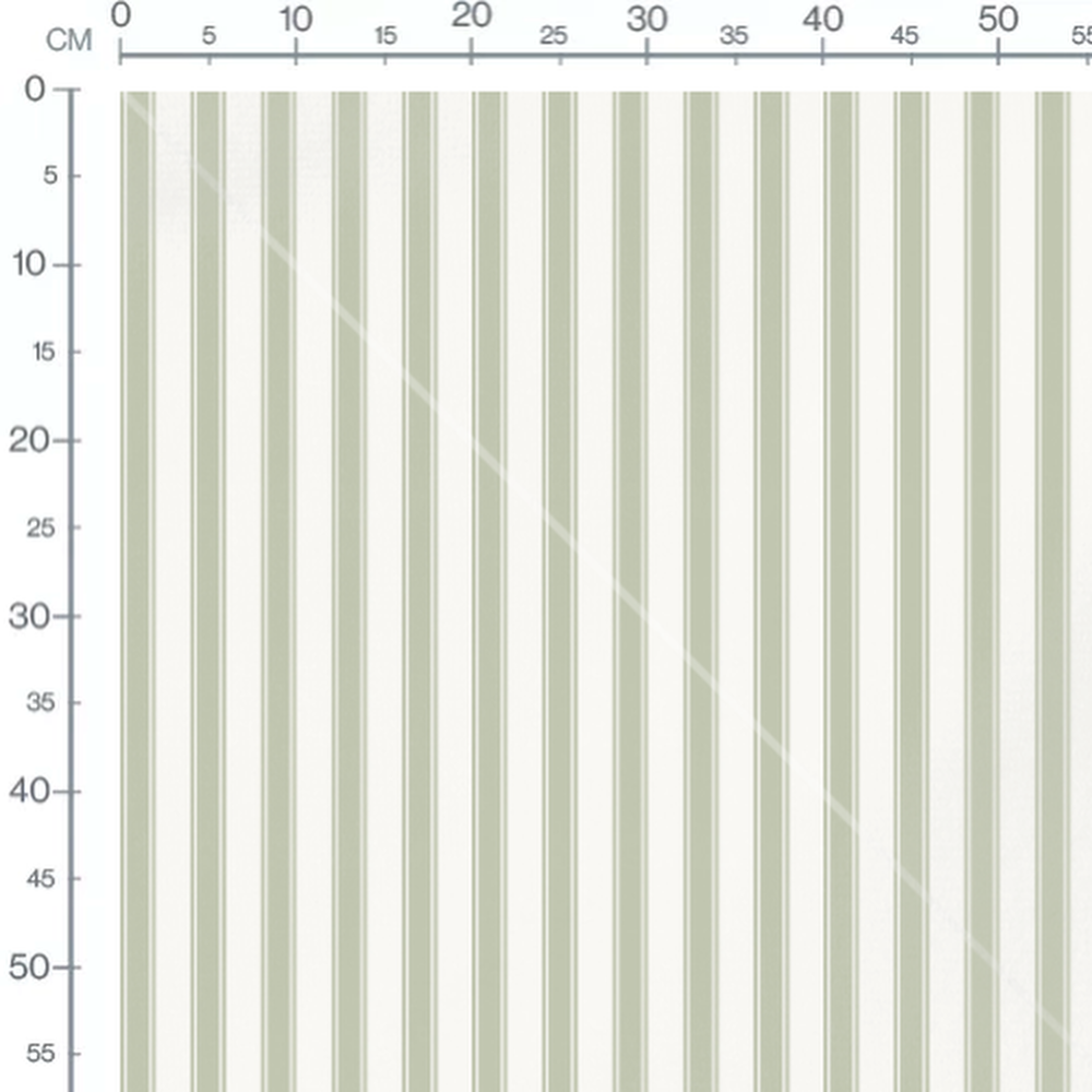Tissu - Rayures olive sur fond blanc