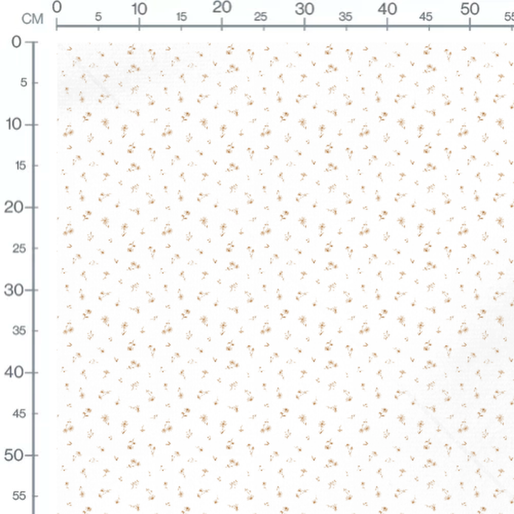 Tissu - Fleurs et tiges beige clair