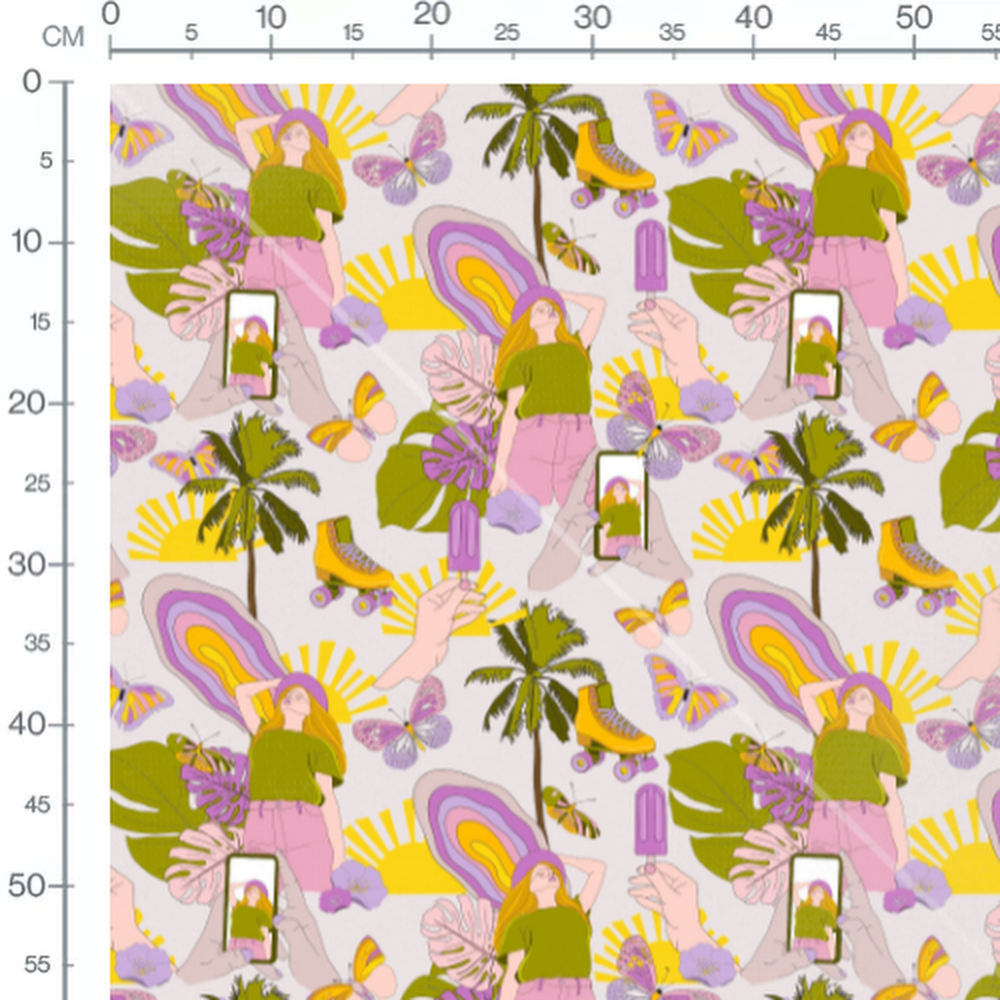 Tissu - Motifs rétro et nature