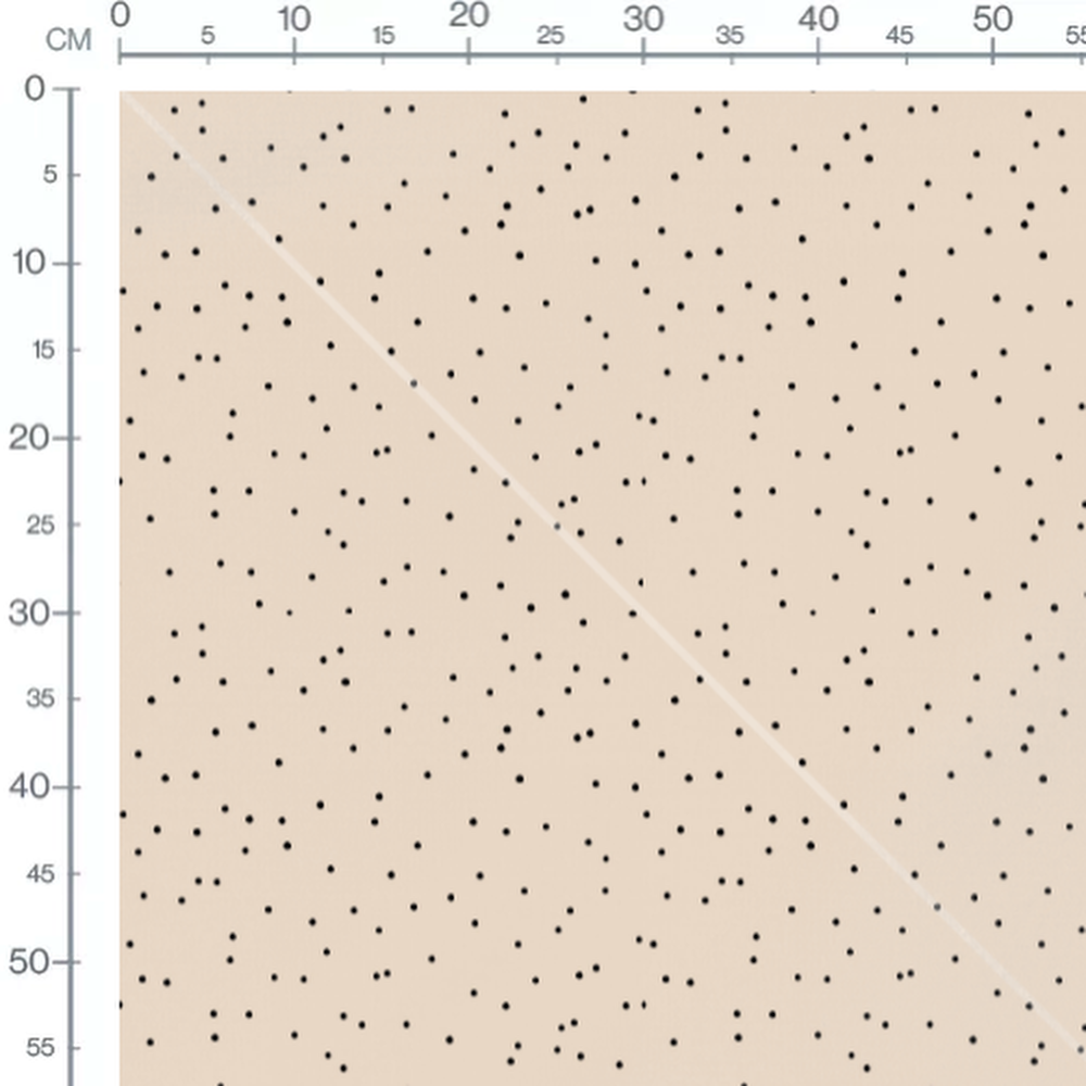 Tissu - Pois noirs variés sur beige