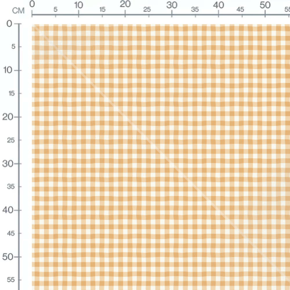 Tissu - Carreaux orange et crème