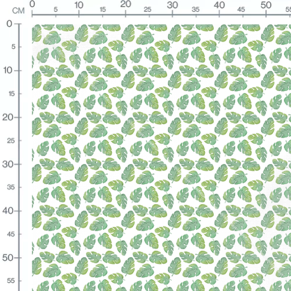 Tissu - Feuilles de monstera détaillées